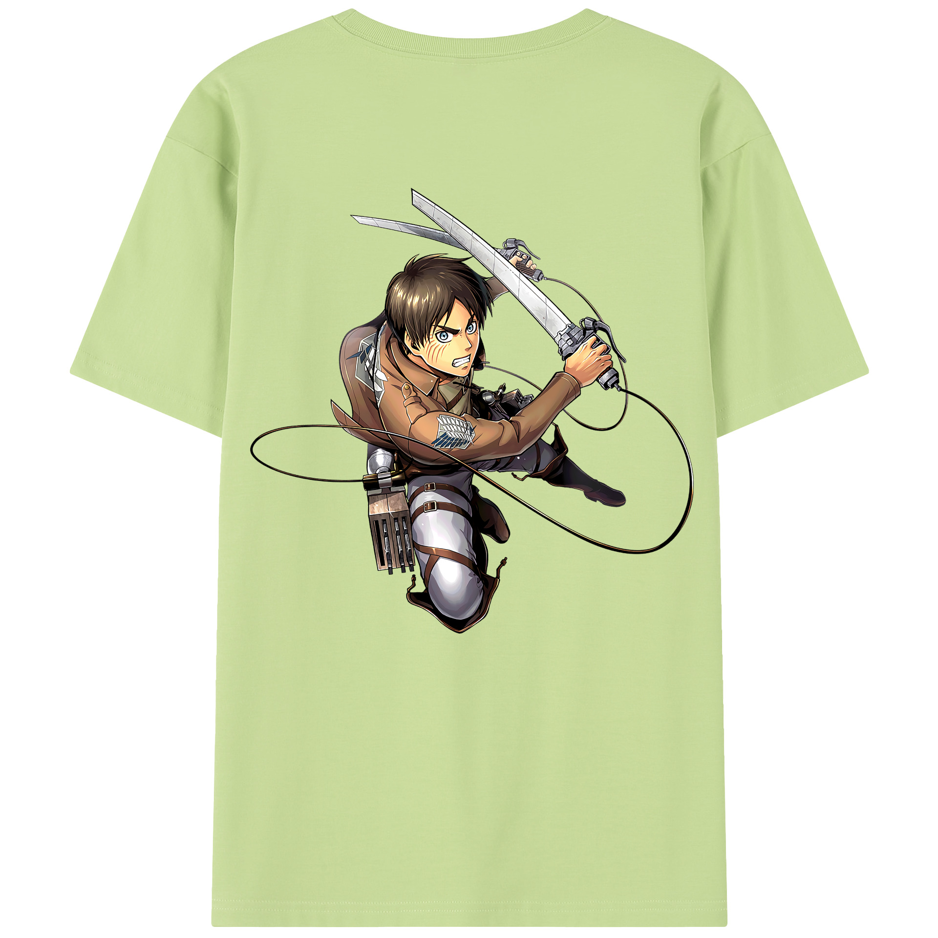 （画像用） 進撃の巨人 エレン･イェーガー Attack on Titan Eren Jäger 綿100％半袖Tシャツ（背面プリント）